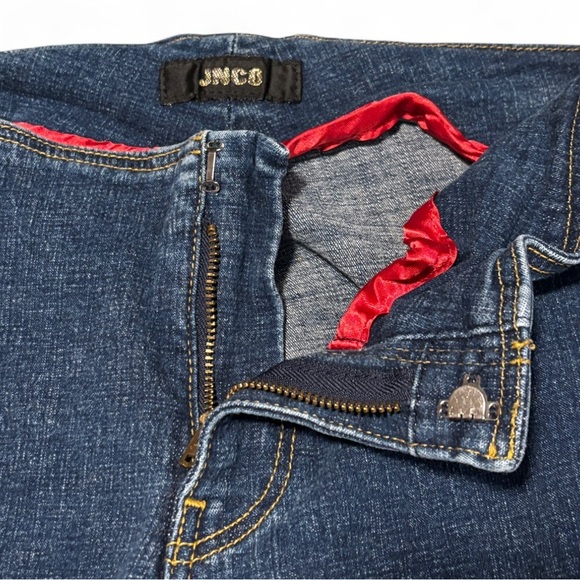 VTG y2k JNCO Flare Jeans Sz 5 Low Rise Star Embroidered Retro Rave Denim USA - Picture 8 of 10